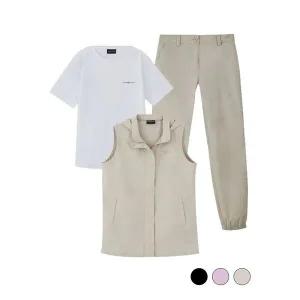 [하프클럽/헨리로이드]여성 여름 셋업 3종 (반팔티+조끼+바지)