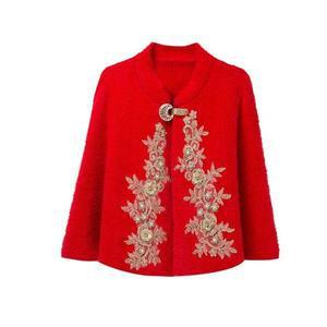 여성 고급세련핏 가을 코트 에스닉 모조밍크 치파오 망토 추동 따뜻한 숄 자수 숏 인기3