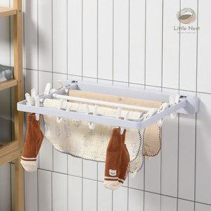 리틀네스트 벽부착 원룸 기숙사 양말 속옷 행주 접이식 무타공 미니 슬림 소형 빨래 건조대