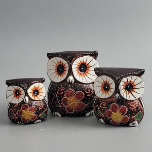 발리에서온 러블꽃분이 목각 부엉이 장식소품 3P