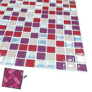 월타일스티커고급 204 빨강 잔바둑무늬 데코스티커