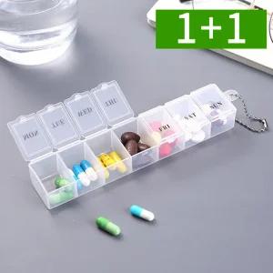 [1개+1개] 일주일 알약통 휴대용 약통 케이스 요일별 소분 보관함