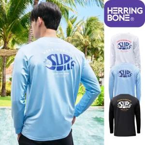 남자 루즈핏 긴팔 래쉬가드 스윔웨어 빅사이즈 수영복 비치웨어 상의 RI381M