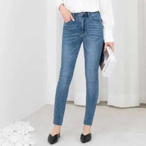 [오노마] ONM 하이웨스트 워싱 스키니 청바지 밑단롤업 좋은 신축성  19304449)