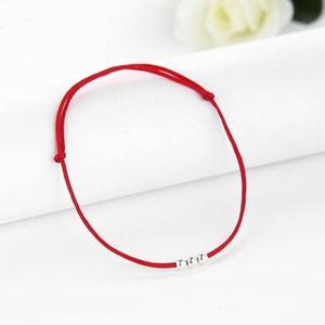얇은줄 로프 레드 포인트 실버 팔찌 남여공용 주얼리 빨간 남자 여자 슬림