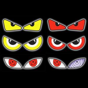 Grin Eyes 반사 오토바이 안전 경고 스티커 장식 모토 자전거 스쿠터 바디 앞유리 헬멧 테일박스 데칼 액세