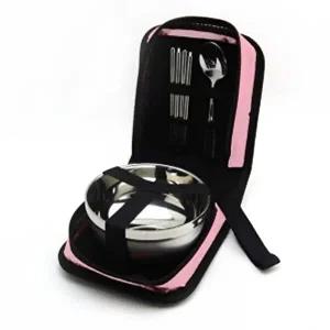 휴대용 수저 식기 야외용 개인 스테인리스 그릇-WFCF91C