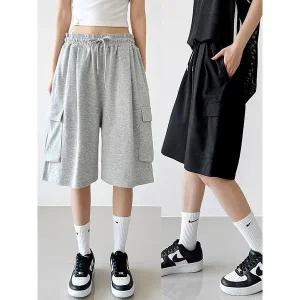 [하프클럽/]수피마 핀턱 카고반바지 트레이닝 하프팬츠 원턱 오버핏 남녀공