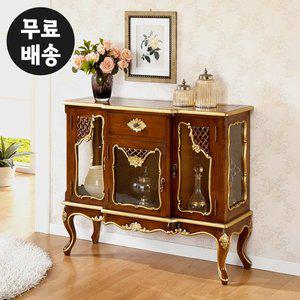 [벤티스가구]루이 엔틱 콘솔 테이블 현관 원목 유리 거실 폭좁은 거실 콘솔 폭좁은 슬림 서랍장