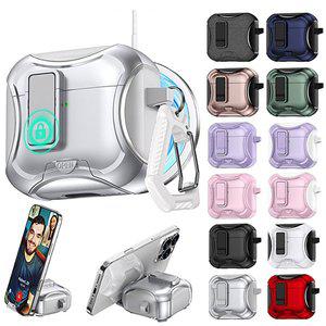 에어팟 4세대 프로2 특이한 마그네틱 맥세이프 스탠드 잠금 하드 케이스 카라비너 무선 이어폰