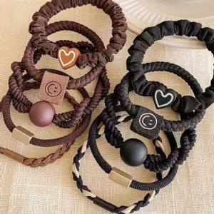 탄력 꽈배기 추천 헤어 머리끈 꾸안꾸 5종 세트 포인 (WFI0W9J)