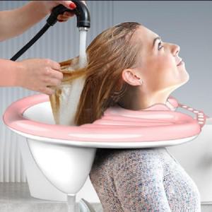 핑크 공기주입 환자세발기 간이세발기 머리감는통 머리감 기 샴푸대