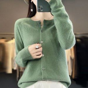 캐시미어가디건 램스울 100 여 간절기 크루넥 울 루즈핏 고비 몽골