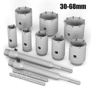 콘크리트 시멘트 벽돌 석재 및 벽 드릴링용 200mm SDS Plus 생크가 있는 4Pcs 30-68mm 콘크리트 구멍 톱