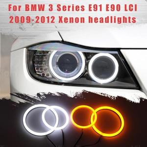 LED SMD 코튼 라이트 스위치백 엔젤 아이 링 DRL 키트 BMW 3 시리즈 E91 LCI 2009-2012 제논