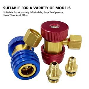 R134a 퀵 커플러 어댑터, 조절식 하이 로우 AC 프레온 매니폴드 게이지 호스 변환 키트, 1/4 SAE HVAC, 인