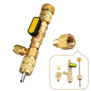 HVAC 밸브 코어 제거 설치 도구 키트 에어컨 R22 R134a R12 R410 R32 시스템 수리(듀얼 사이즈 1/4 및 5/16