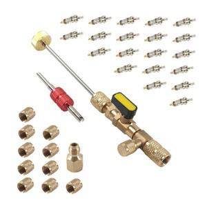 밸브 코어 리무버 설치 도구 키트, 다목적 에어컨 시스템 액세서리, 듀얼 사이즈 SAE 1/4 5/16, R134A R410