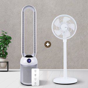 [MILLTH] 밀스 BLDC 24단 날개없는 리모컨 선풍기+10인치 서큘레이터