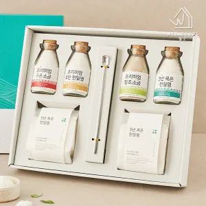 [웰굿]프리미엄 소금 선물세트 명품3호(천일염외4종 전용스푼)