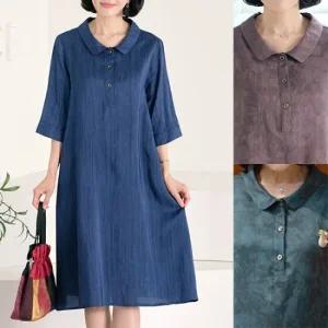 [엄마옷 로즈맘] 명은카라풍기인견원피스