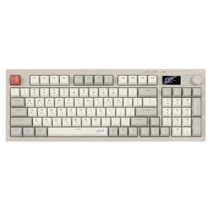 지클릭커 WK50 사일런스 M RGB 풀윤활 무소음 방수 무선 블루투스 LCD 키보드 94키 Retro Cappuccino RC1