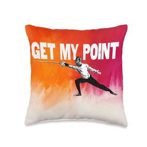 내 포인트 재미있는 펜싱 티셔츠 에피, 던지기 베개 받기