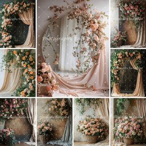 바다속 배경 포토존 빈티지 꽃 유화 출산 초상화 신생아 베이비 샤워 웨딩 스튜디오 추상