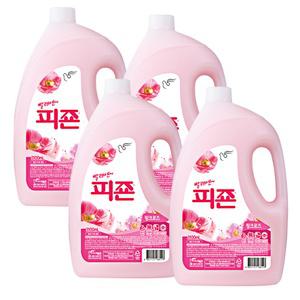 피죤 핑크로즈 섬유유연제 용기 3100ml4개 피존 대용량