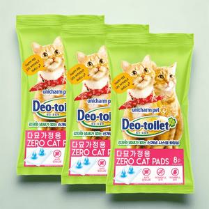 데오토일렛 고양이 패드 다묘용 8P 3개