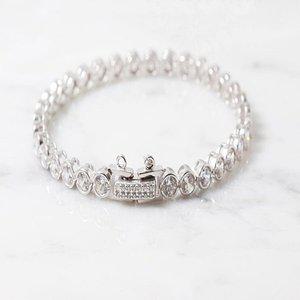 라운드 테니스 5mm 은팔찌 큐빅 925실버 도톰한 여자 커플 고급