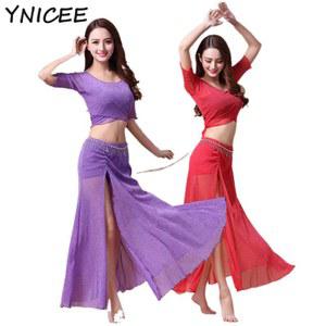 여성용 벨리 댄스 세트 트레이닝 스커트 댄스웨어 의상 연습 그룹 유니폼 요가 레슨 클래스