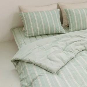 호무로 필굿 알러지케어 차렵이불세트 모스그린 스트라이프 SS/QK/SK 230374