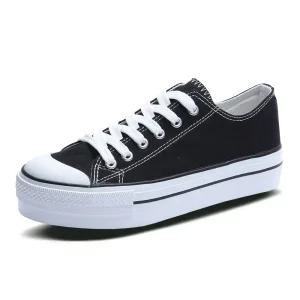 여성 키높이 통굽 캔버스 셀업스니커즈 SN566