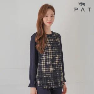 [PAT 여성] 트위드 볼륨 소매 티블라우스_1H65306