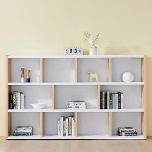 [스코나] 오스트 3단 2000 와이드 가로형 낮은 책장 선반 책꽂이 거실 장식장