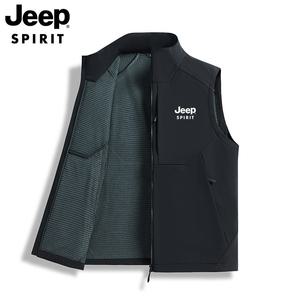 JEEP SPIRIT 남성 보온과 도톰함 조끼 봄 가을 레저 아웃도어 기능성 루즈 조끼