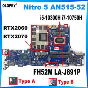 FH52M LA-J891P 마더보드 Acer Nitro 5 AN515-52 Helios 300 PH315-53 노트북 i5-10300H i7-10750H RTX2060