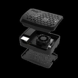 호환 라즈베리 파이 4 아르곤 POLY 통풍 케이스 (PWN 팬 구리 방열판 냉각 라디에이터 ABS 쉘 포함) 모델 B