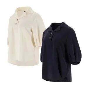 [하프클럽/]PAT 피에이티 여성 펀칭 니트 반팔 블라우스 1K42512