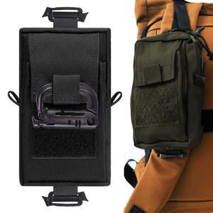 백팩 어깨끈 액세서리 파우치 택티컬 몰 부착 더블 지퍼 포켓 추가 휴대폰 홀더 야외 활동 및 택티컬 장비용 컴팩트 EDC 파우치