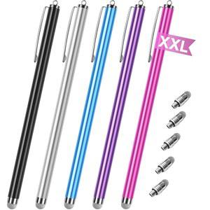 [미국배송] 터치스크린용 스타일러스 펜 [롱 본체 5팩] 섬유 메쉬 팁 고감도 및 IPAD IPHONE ANDROID 태블릿 노트북 MICROSOFT SURFACE CHROMEBOOK에 호환되는 파인 포인트 정전식