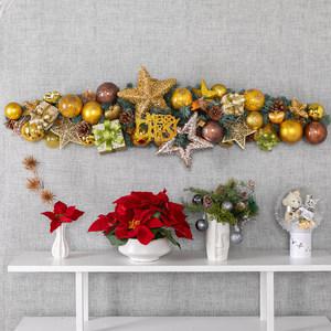 크리스마스 장식 가랜드 센터피스 골드별 그레이 A 100cm 소품 테이블 벽걸이