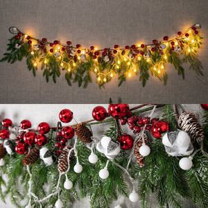 크리스마스 가랜드 벽장식 LED 록키 목화솔 185cm 소품 벽걸이 데코 행사 촬영