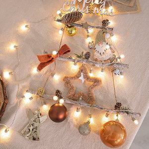 크리스마스 벽트리 나무 LED 코지 우드 60cm 벽걸이 풀세트 소품 데코 촬영 파티