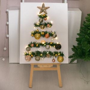 크리스마스 액자 트리 벽 장식 이젤세트 LED 글리터스타 캔버스 105cm 벽걸이 테이블