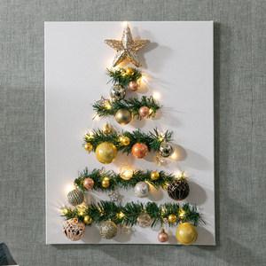 크리스마스 액자 트리 벽 장식 LED 글리터스타 캔버스 80cm 벽걸이 소품 데코 선물
