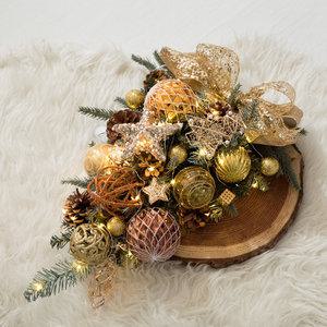 크리스마스 벽장식 트리 메안더 골든 45cm 벽걸이 소품 데코 풀세트 리스 촬영 파티