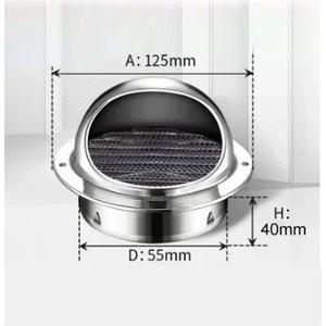60/70/80mm 에어 벤트 그릴, 스테인레스 스틸 Ox 헤드, 외부 배기 팬, 벽 커버, 레인 캡, 공기 배출구 라운드 브러쉬, 1
