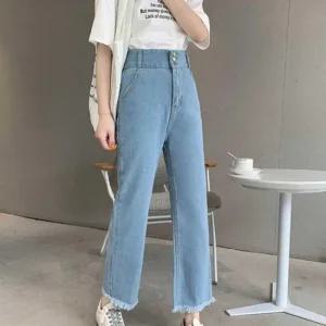 쇼핑 엄마 청바지핏 청바지 팬츠 데님 연청 여자 가을 통청 쇼핑몰 보세 패션 저렴한